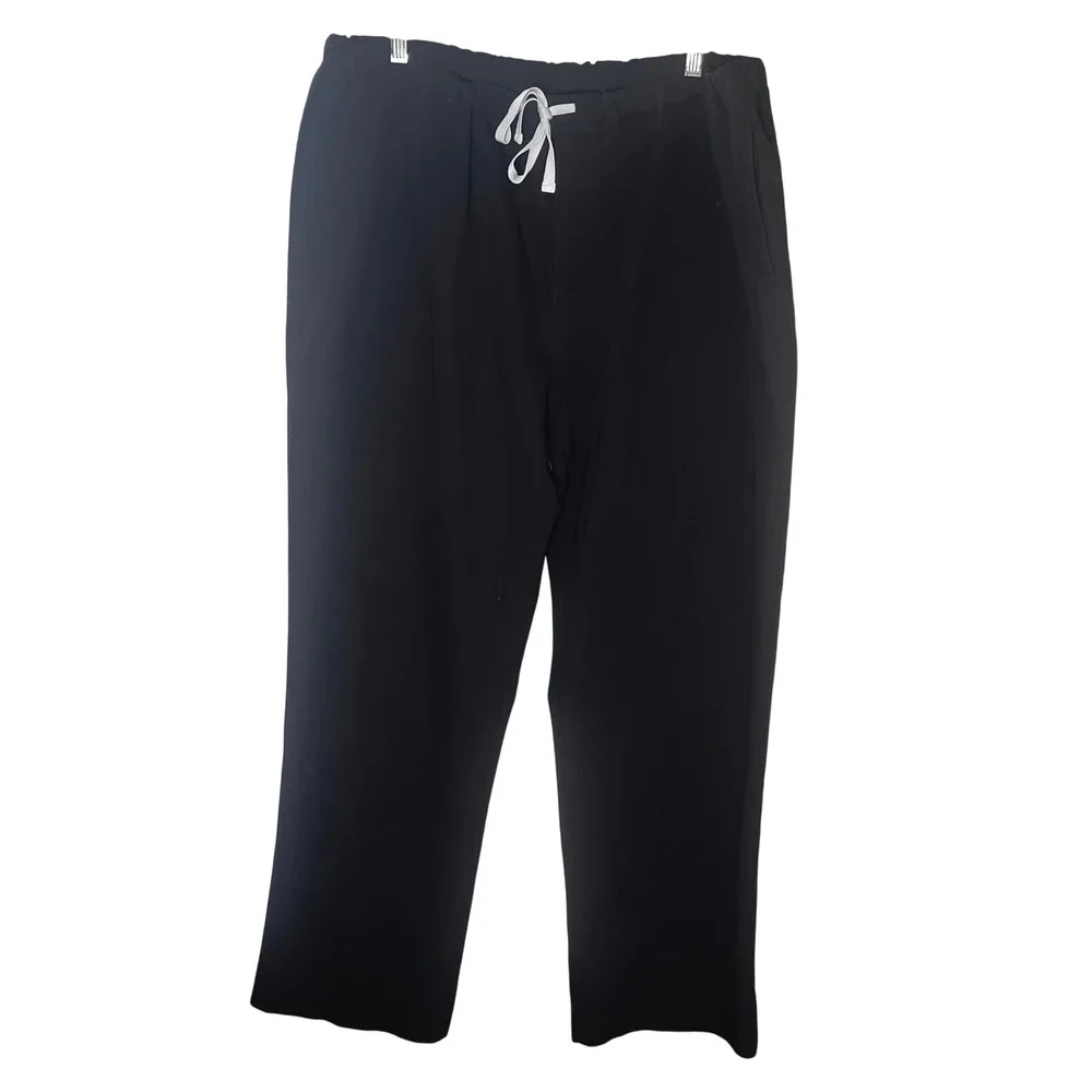 FIGS Technical Collection Black Scrub Pants XXL FM4500 Straight Leg Drawstring